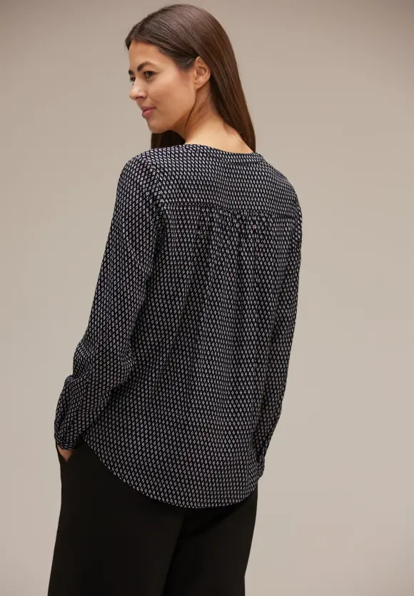 Viskosebluse mit Print - Black
