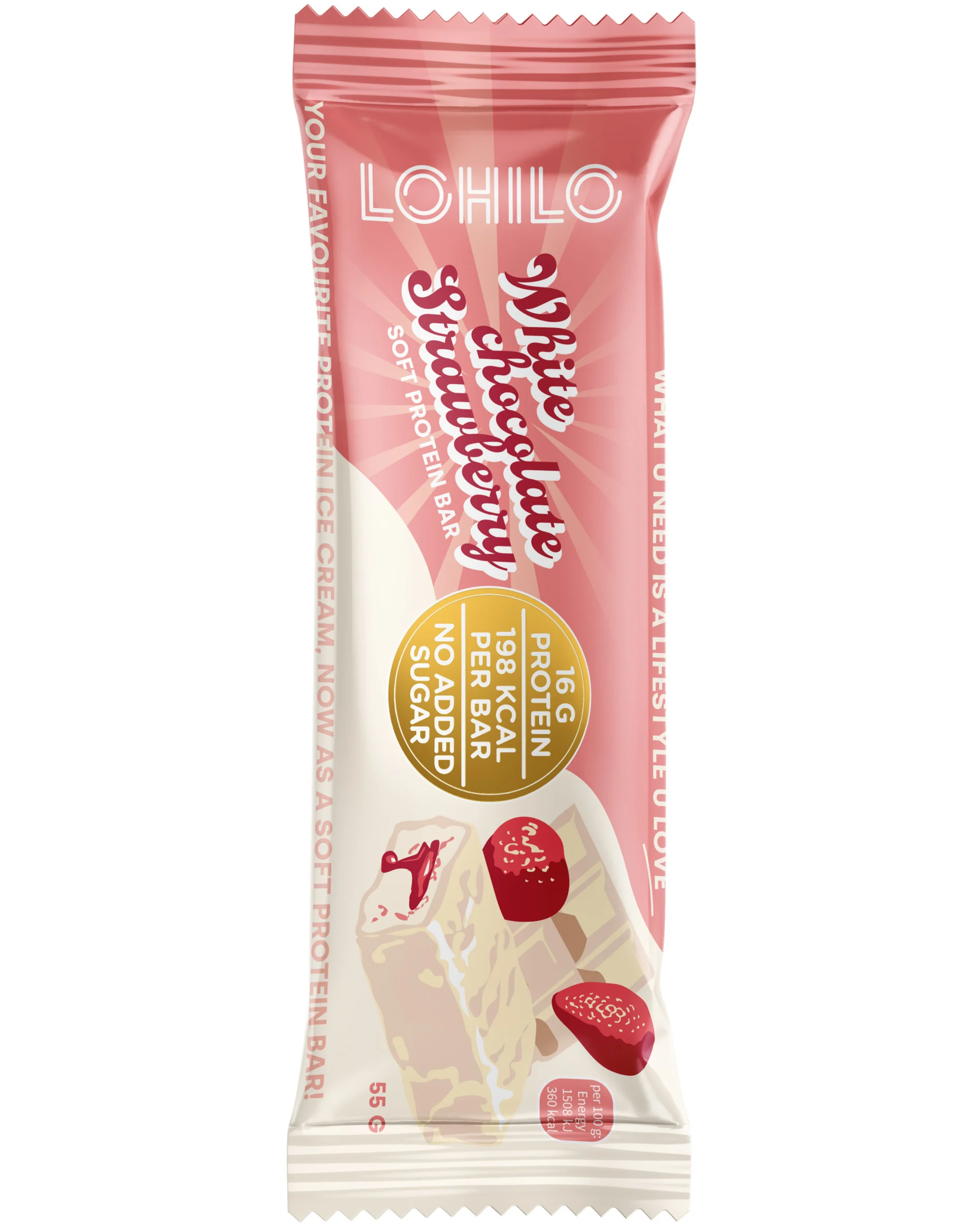 Lohilo Proteinbar White Chocolate Strawberry 12x55g