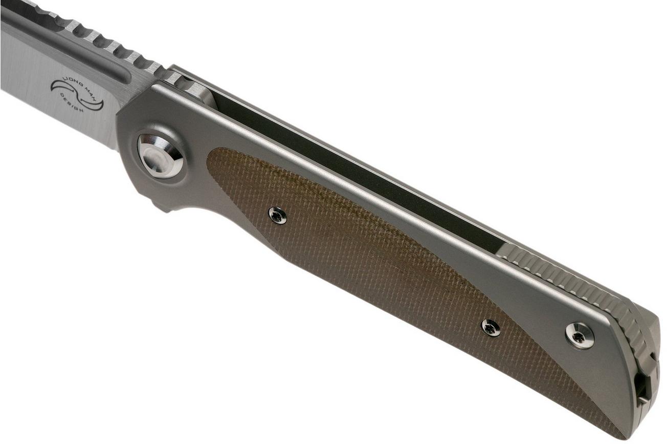 Liong Mah Warrior Two V3 Green Canvas Micarta zakmes