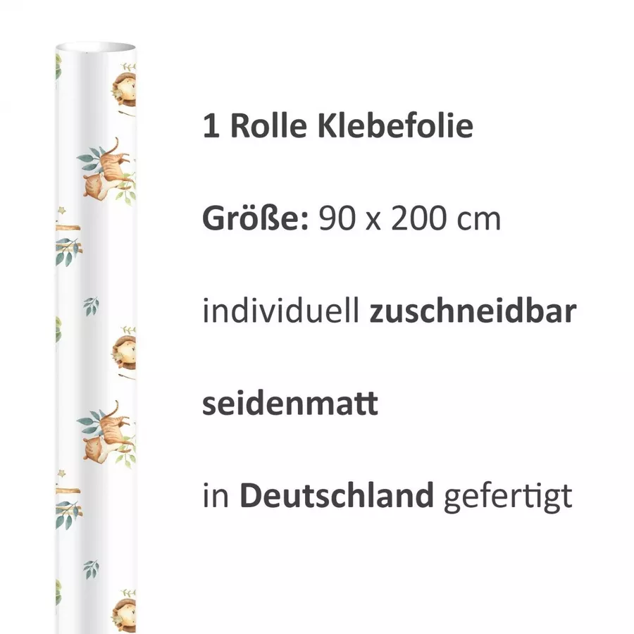 Nikima Klebefolie KF-21 selbstklebende Folie – Wildtiere Klebefolie bunt