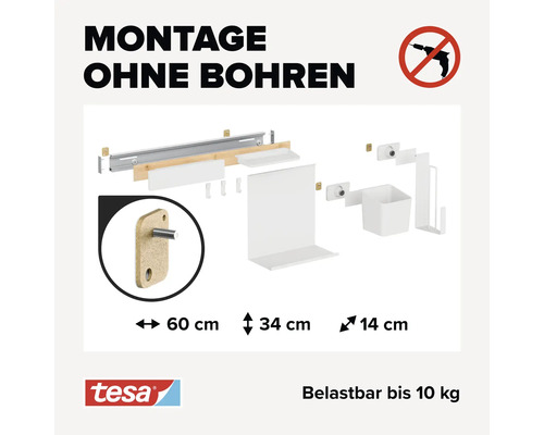 Keukenorganizer Tesa L wit 70022-00000-00