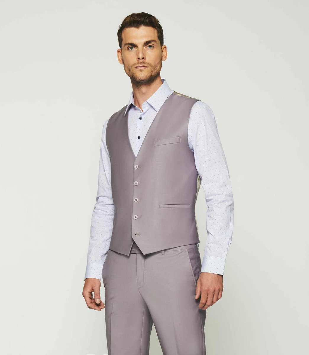 Gilet de costume laine parme foncé JFAVORI