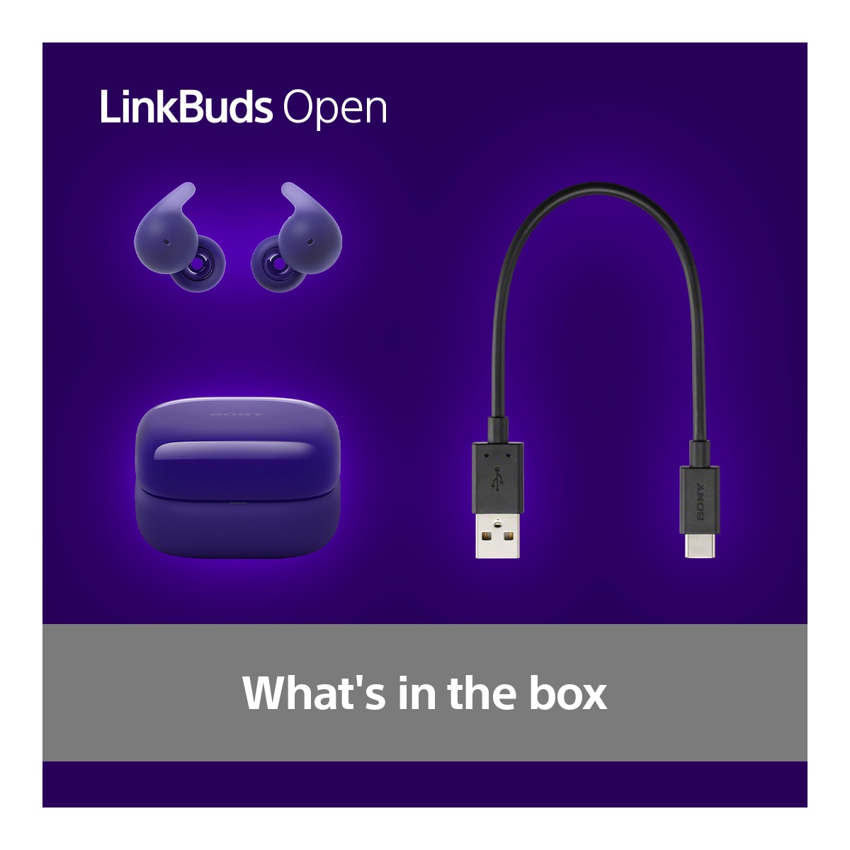 Sony LinkBuds Open helt trådløse in-ear hodetelefoner (lilla)