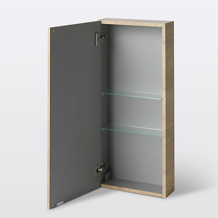 Armoire de salle de bains faible profondeur GoodHome Imandra bois chêne L.40 x H.90 x P.15 cm