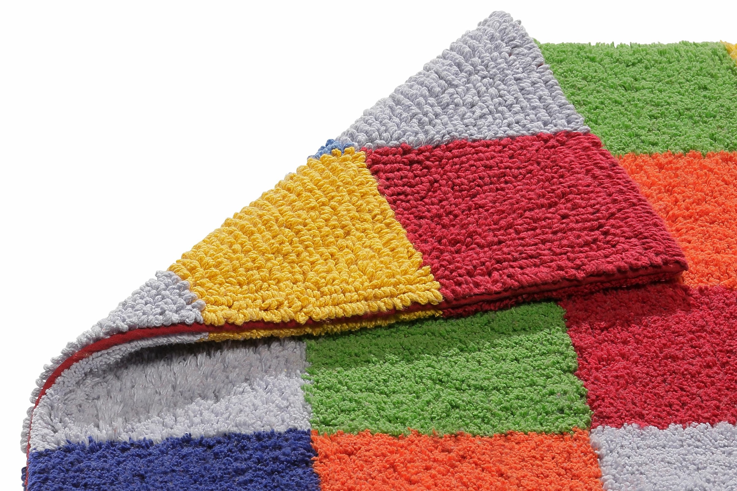 my home Badematte »Kira, Badvorleger, Badezimmer Teppich, Kästchen« Höhe 12 mm beidseitig nutzbar | fussbodenheizungsgeeignet | strapazierfähig bunt, Badteppich, Badematten auch als 2 teiliges Set erhältlich
