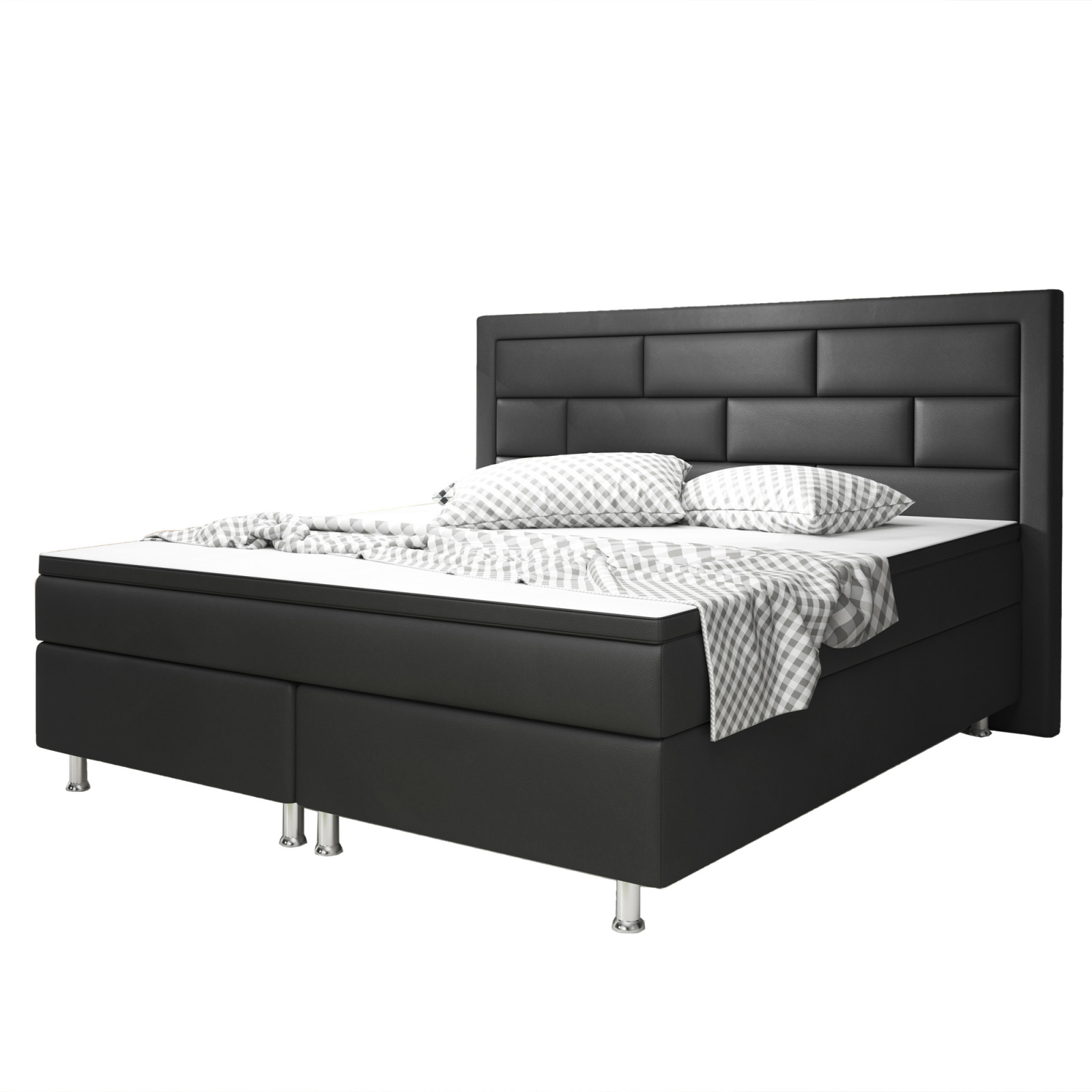Boxspringbett - schwarz - H3 - 180x200 cm