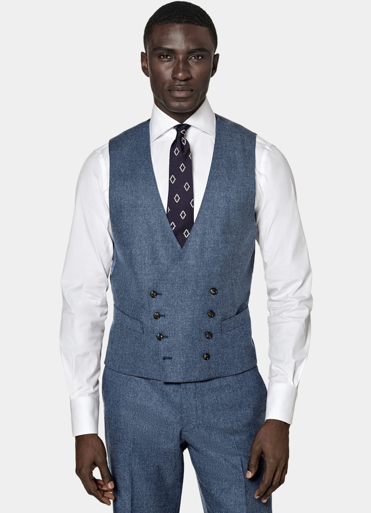 Costume Lazio coupe Tailored bleu moyen