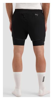 Short 2-en-1 De Running Rogelli Distance Noir Homme