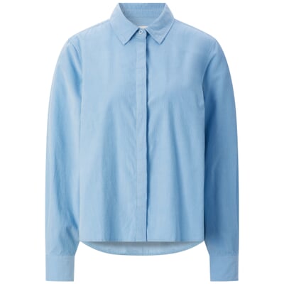 Damenbluse Feincord, Hellblau