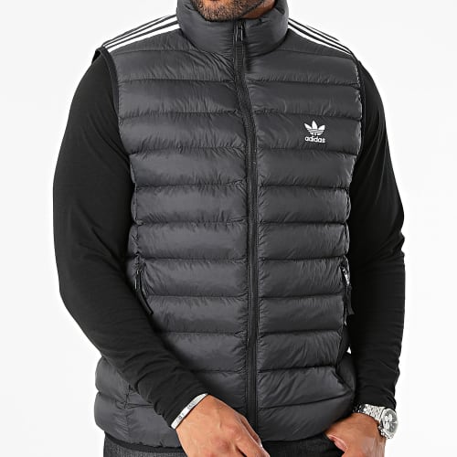 Doudoune Sans Manches A Bandes HZ0686 Noir