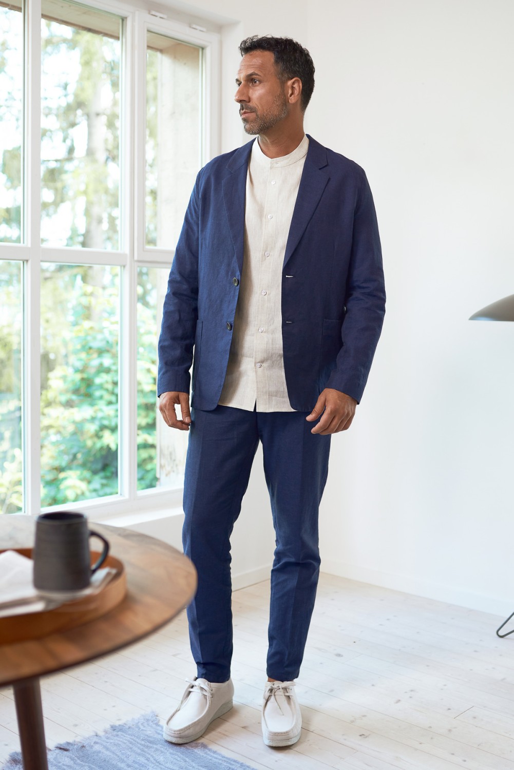 About Companions Blazer Enver Linen Navy