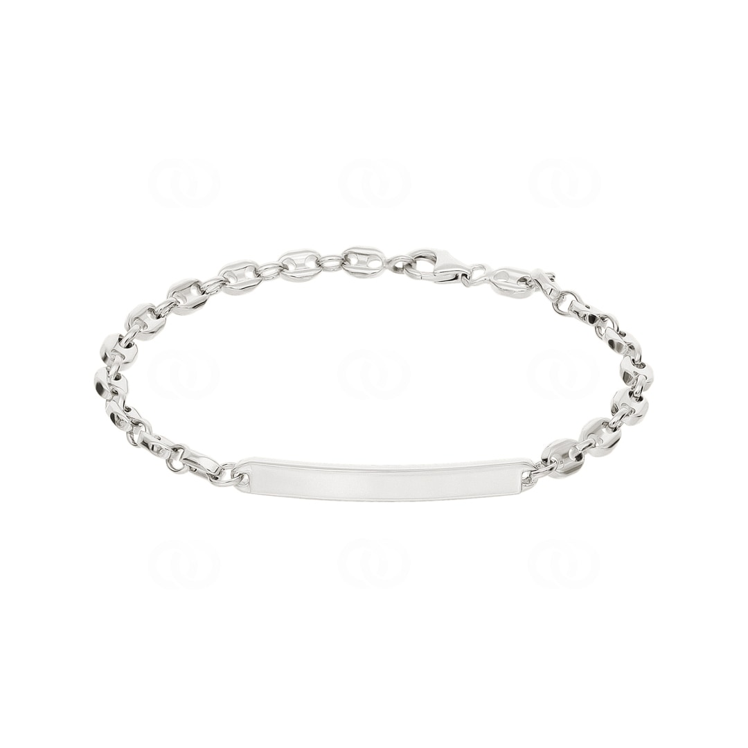 Gravurarmband Schiffsanker 925 Silber rhodiniert 4.6mm