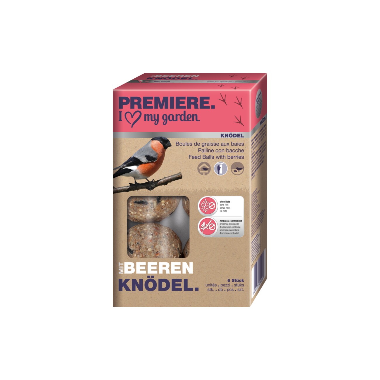 PREMIERE Meisenknödel 6er ohne Netz Beeren