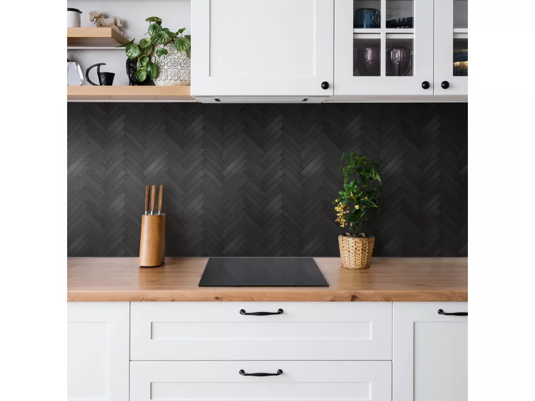 Carrelage autocollant - vinyle - Parquet foncé 9x30x30