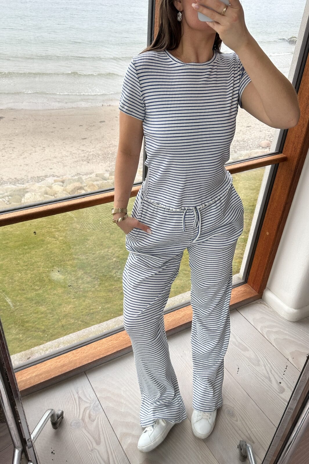 Neo Noir Geri Stripe Pants 213 sand