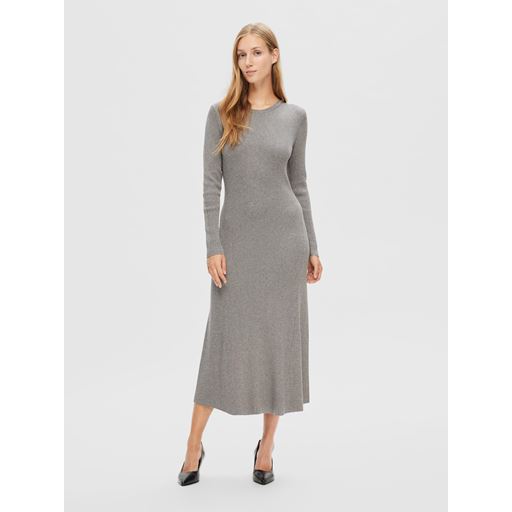 Selected Femme Lura Strikkjole, Medium Grey Melange, M