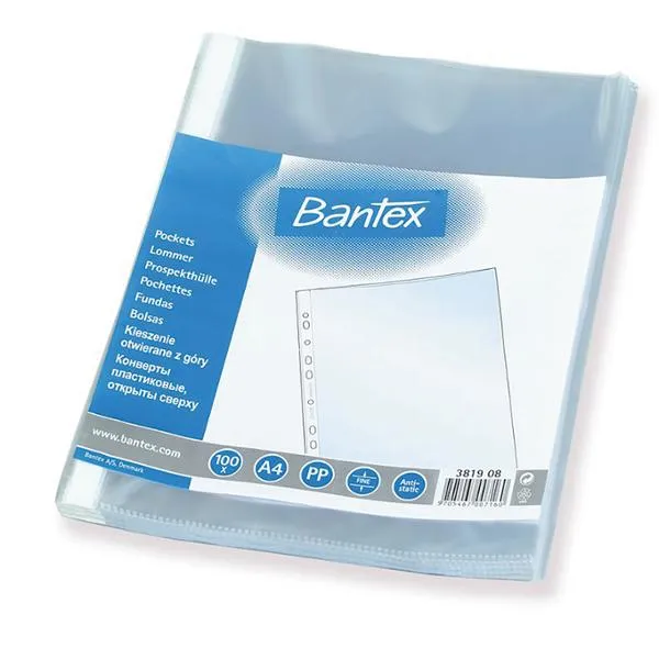 Plastlommer A4 Bantex PP 0,045 mm - (100 stk.)