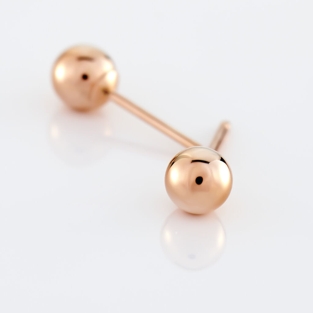 Boucles D'oreilles Puces Fidelia Boule Or Rose