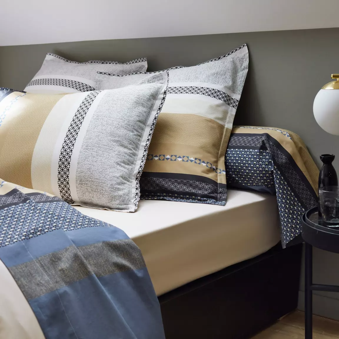 Taie d'oreiller rectangulaire percale de coton (50 x 70 cm) Marlow Grise