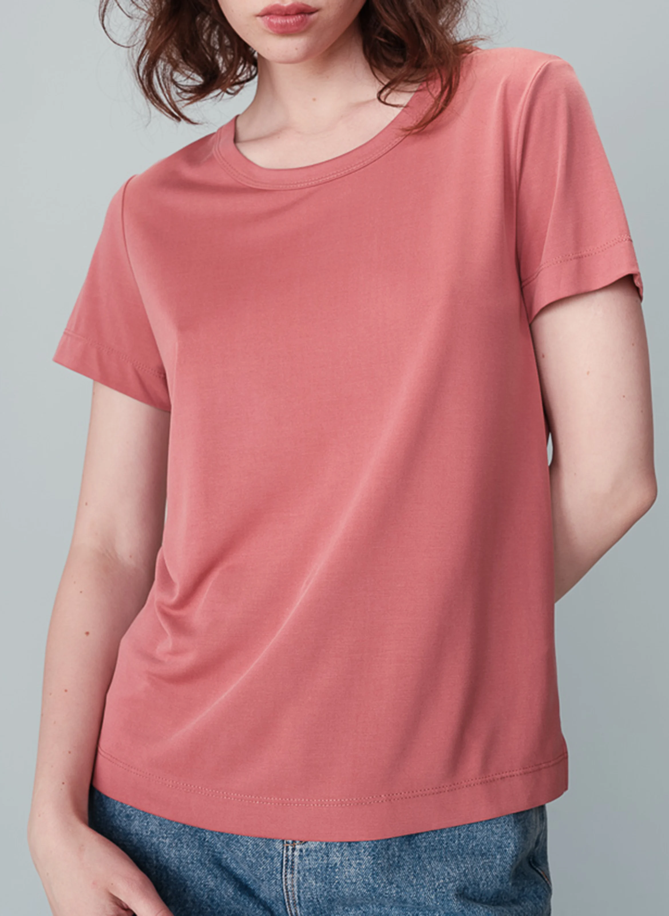 NELL - Tee-shirt droit manches courtes | Rose