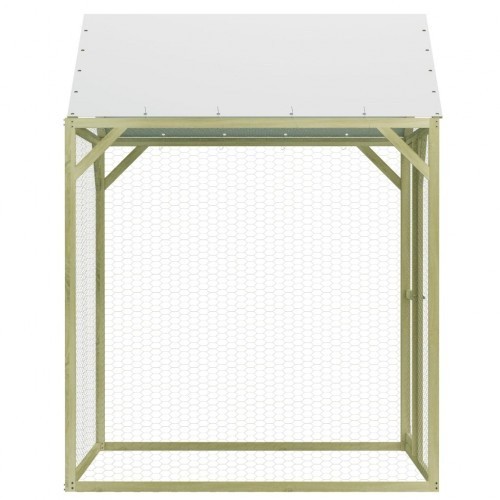 Galinheiro de madeira com toldo prateado/verde