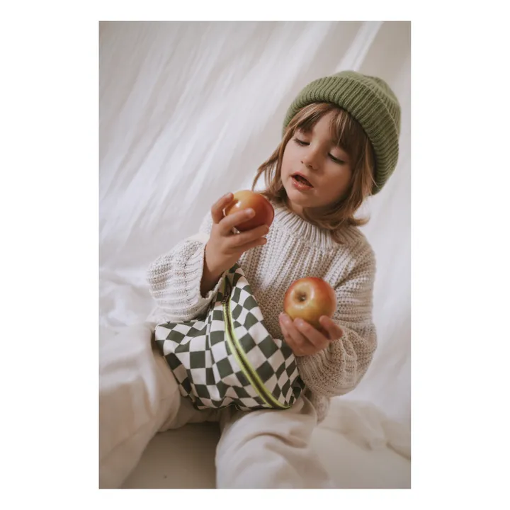Rose in April Sac banane Check | Vert kaki