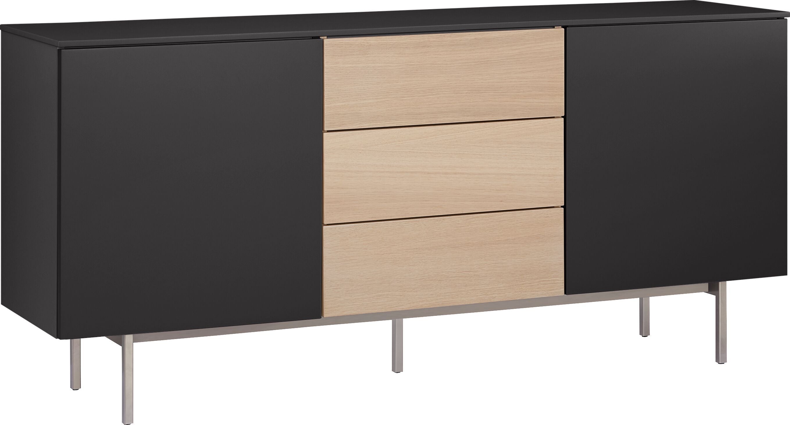 TILL Sideboard - Schwarzgrau / B: 168.0 cm x T: 41.0 cm x H: 77.0 cm