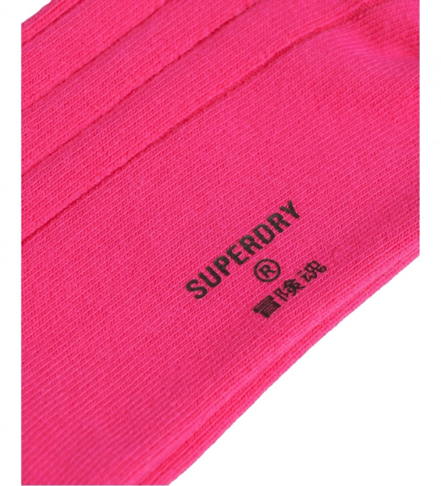 Superdry Calcetines de canalé de algodn orgnico rosa