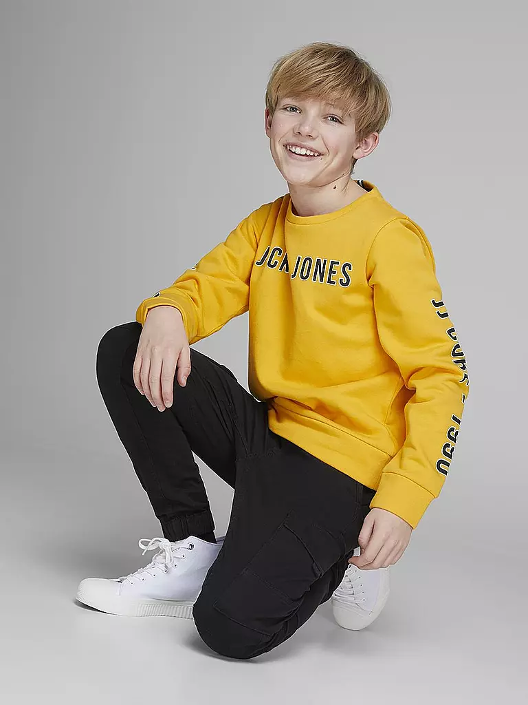 JACK & JONES Jungen Cargohose Slim Fi  JPSTPAUL  schwarz