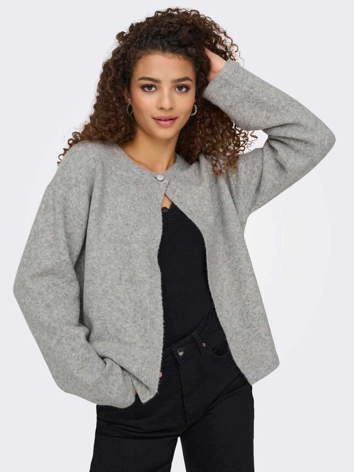 JDYANA Strickjacke Light Grey Melange