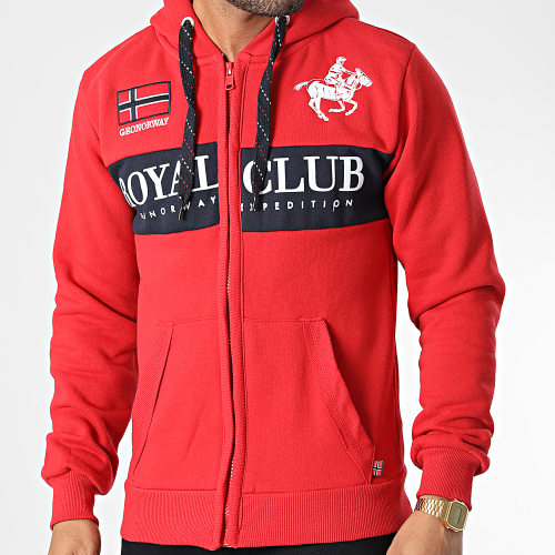 Sweat Zippé Capuche Fahorse Rouge