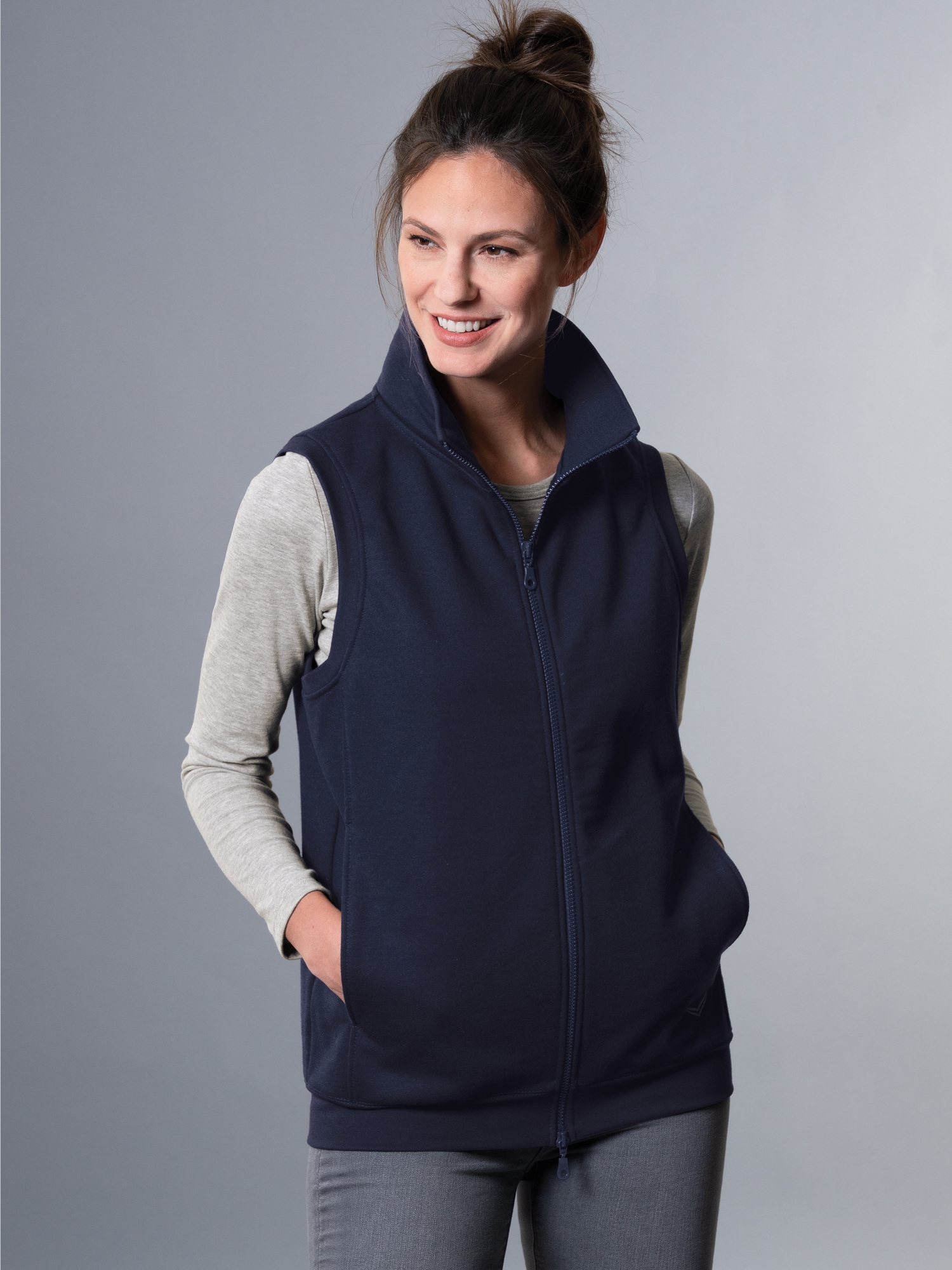 Weste aus bequemem Sweat-Material Navy