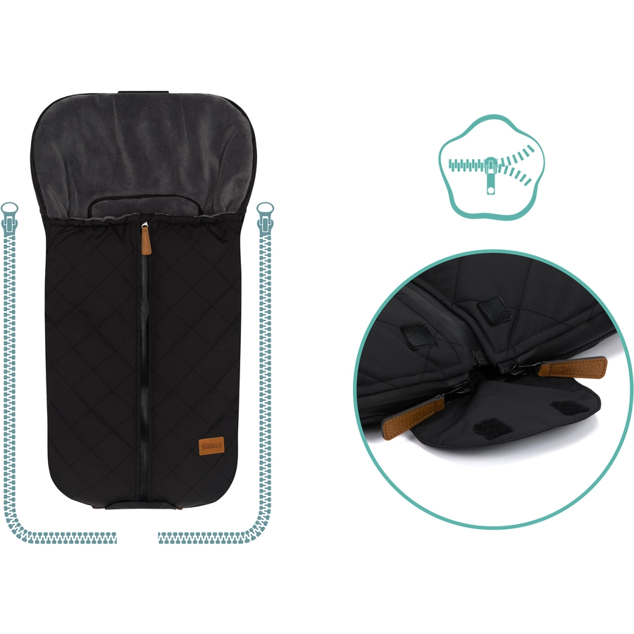 fillikid Winterfußsack Nevado für Babyschale Schwarz