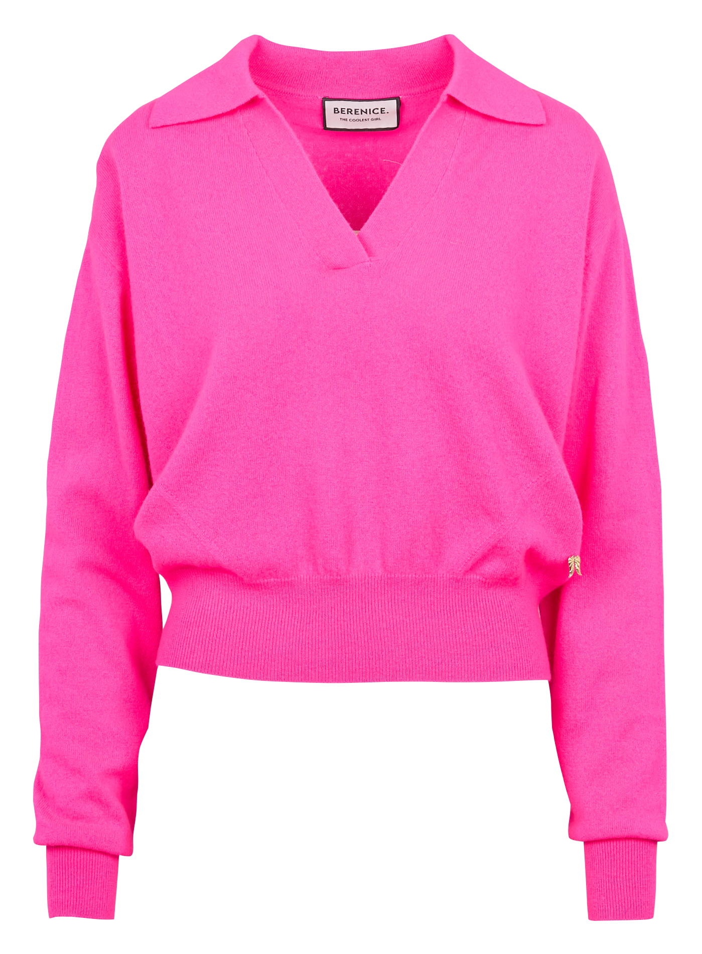 AMYPOLO - Pull oversize col polo en cachemire | Rose