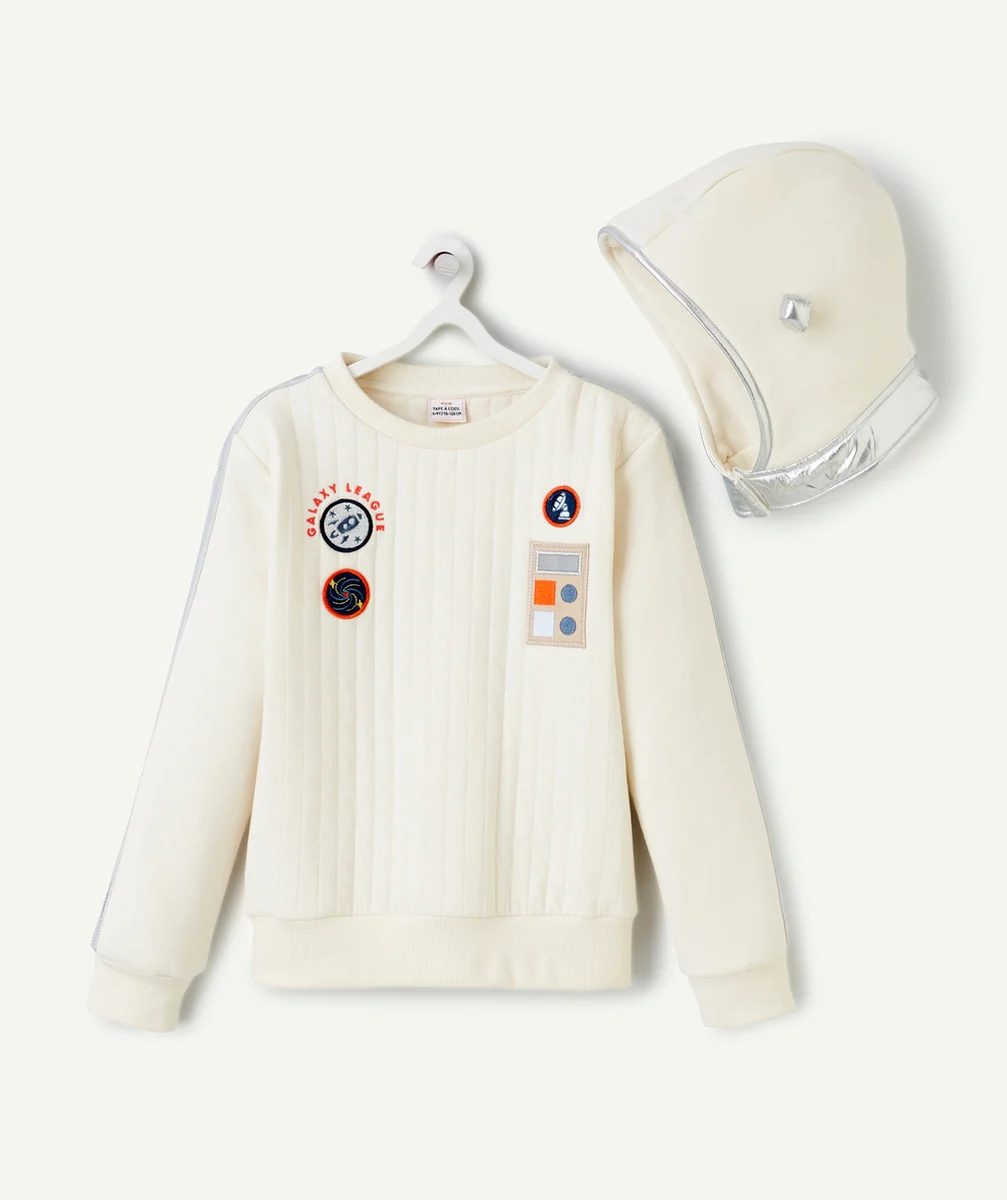DÉGUISEMENT DE COSMONAUTE AVEC SWEAT ET CAGOULE ÉCRU