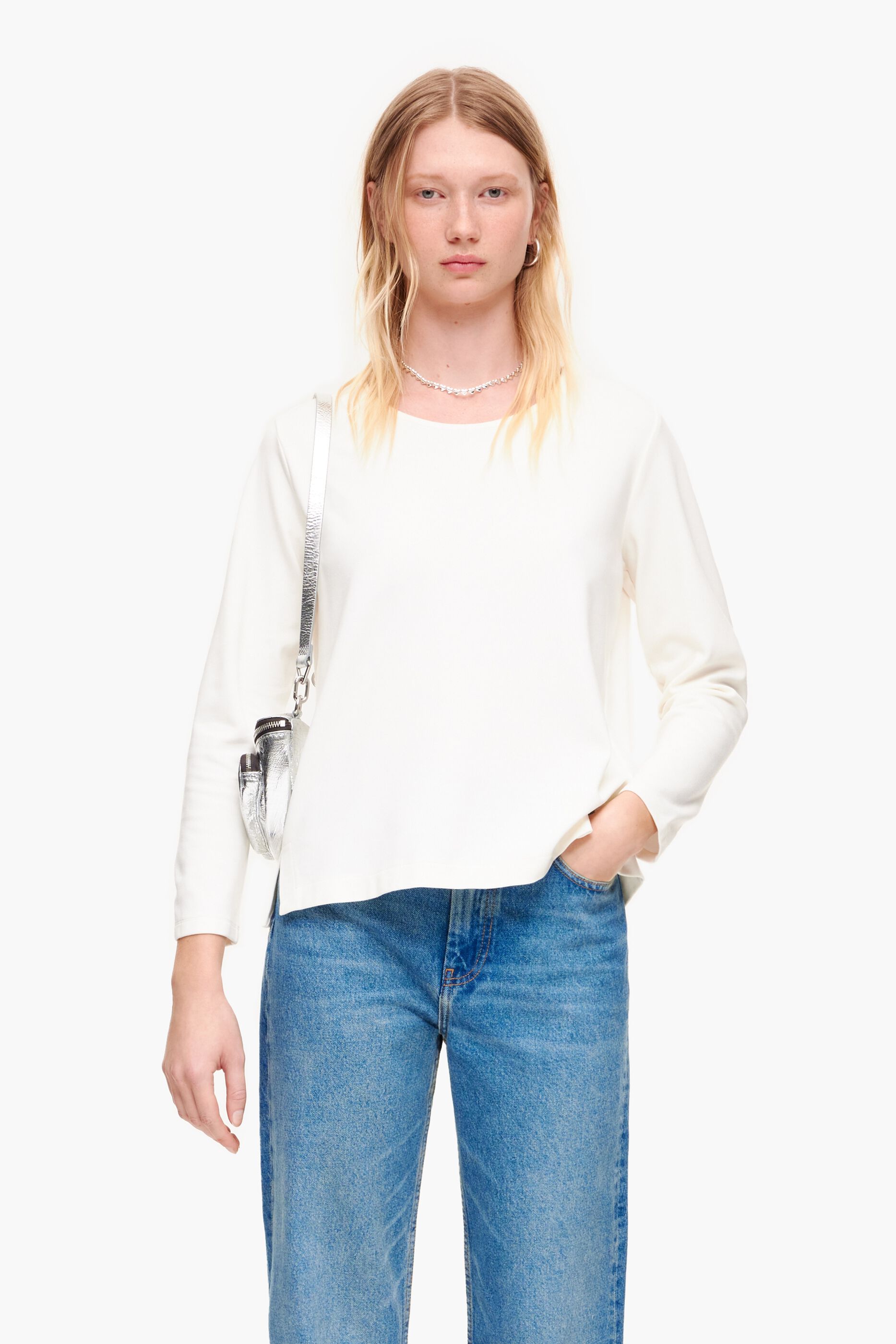 Camiseta branca de malha
