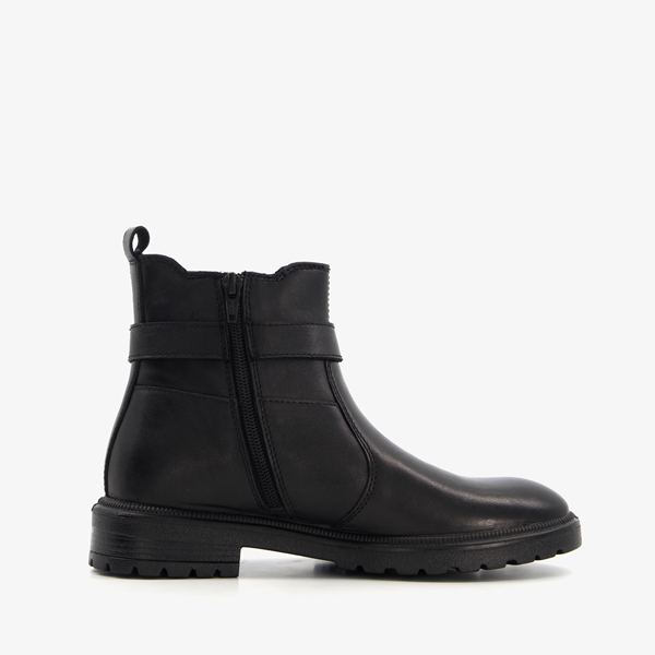 Hush Puppies lage leren dames chelsea boots zwart