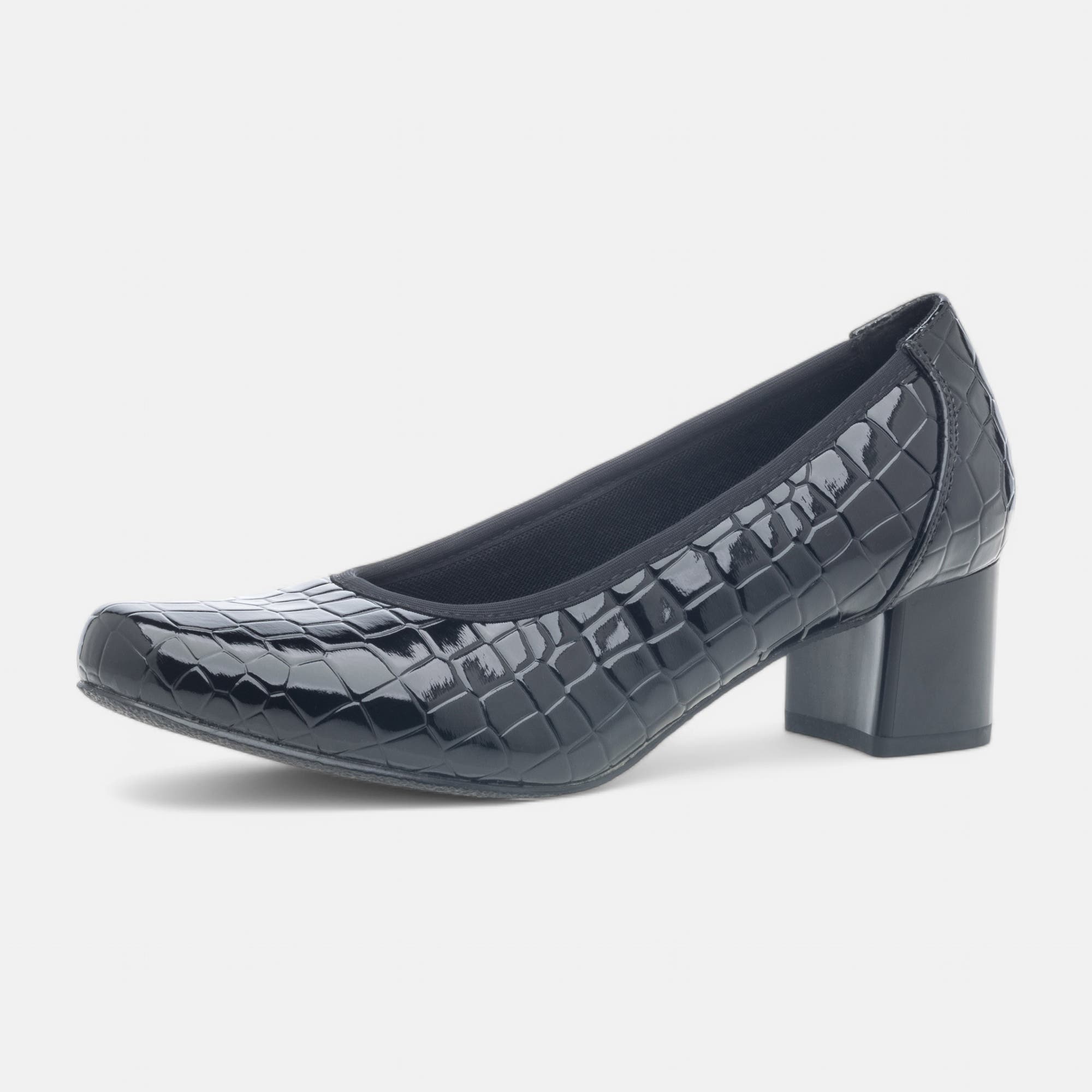Escarpins pieds sensibles à talon Femme noir vernis
