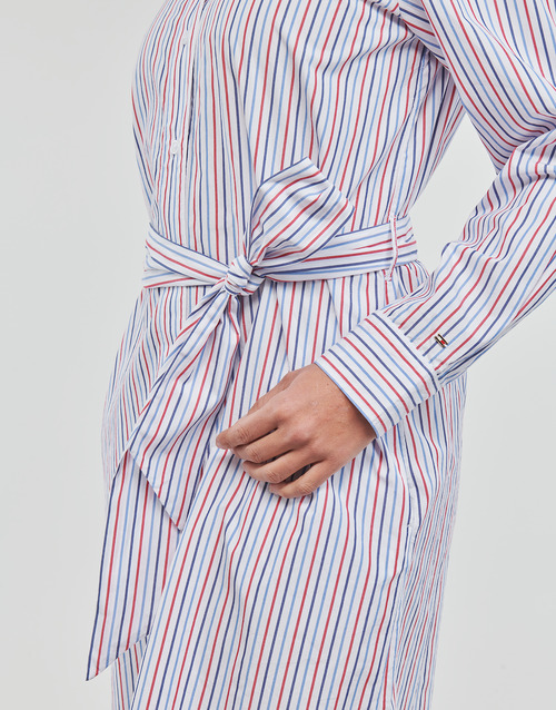 Tommy Hilfiger - ORG CO GBL STP KNEE SHIRT DRESS - Blanc