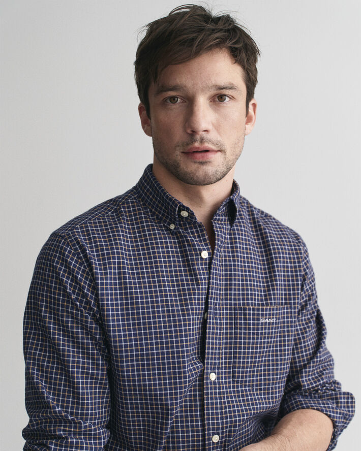 Gant REG JASPE TATTERSALL SHIRT Persian blue
