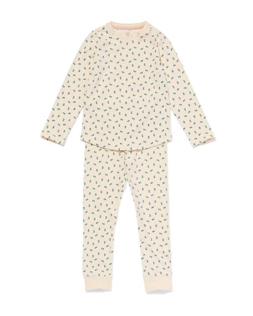 pyjama en coton extensible à fleurs pour enfant blanc cassé