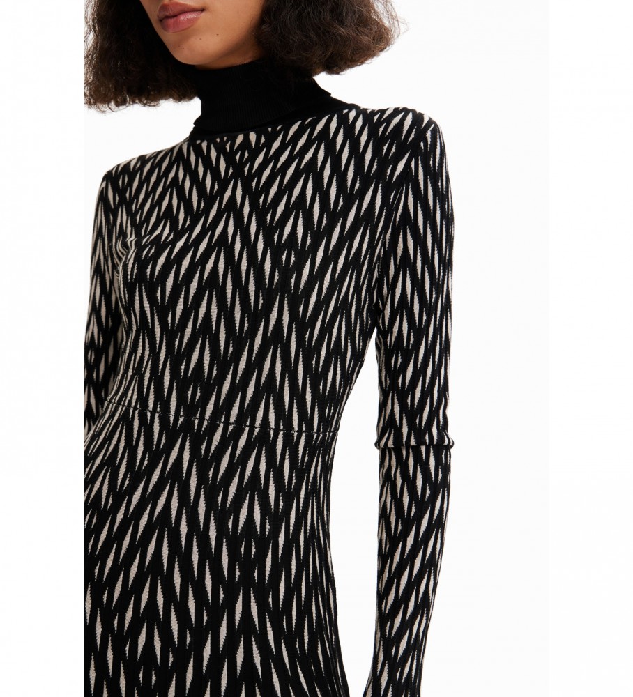 Vestido curto geométrico preto da Desigual