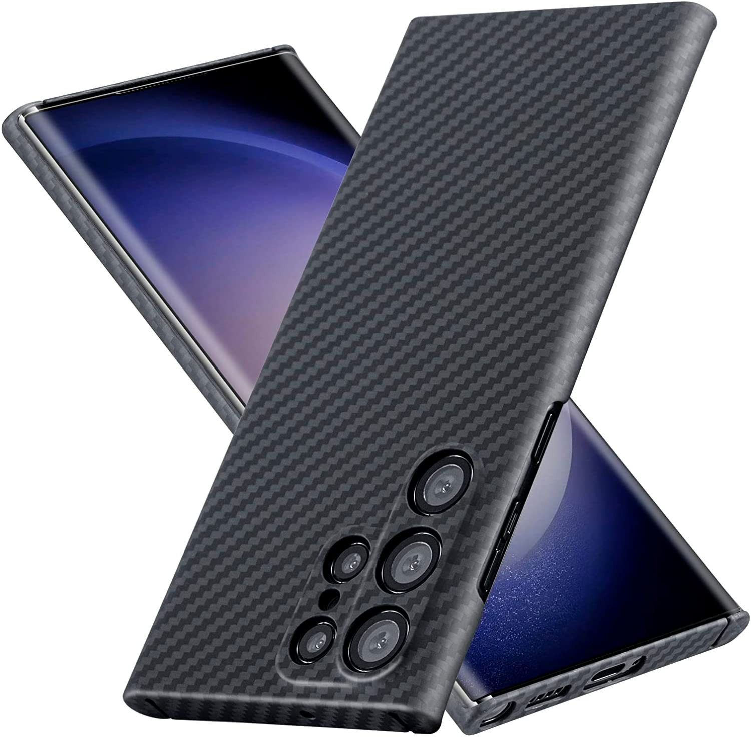 Samsung Galaxy S23 Ultra 5G Kevlar Hardcase Schutzhülle Ultrathin - Schwarz