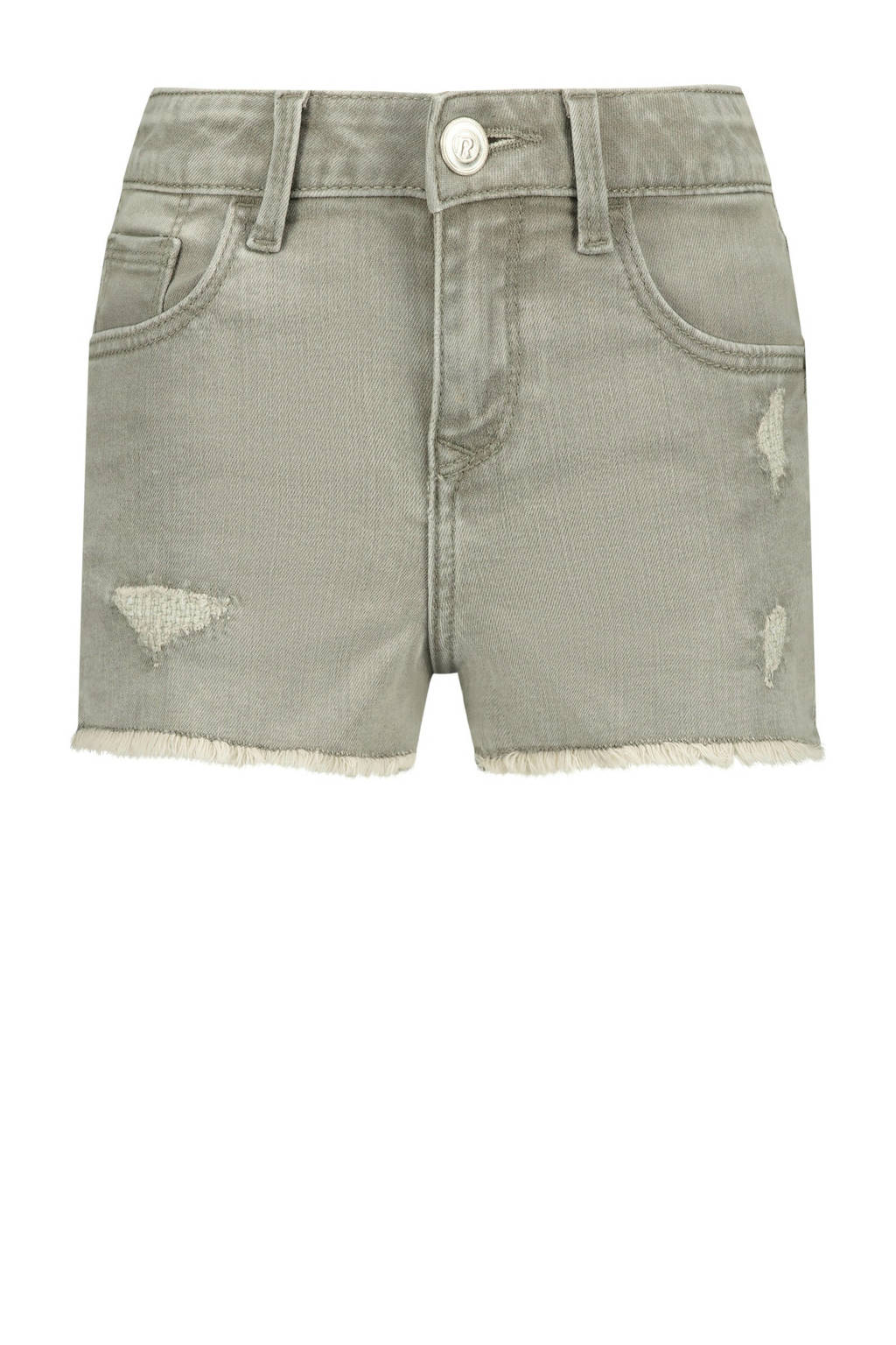 Raizzed denim short Louisiana Crafted light grey stone