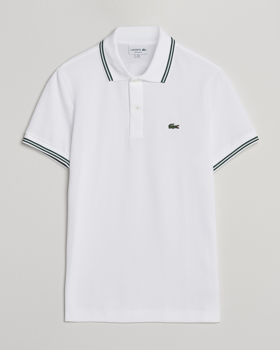 Lacoste Original Stripe Collar Polo Piké White