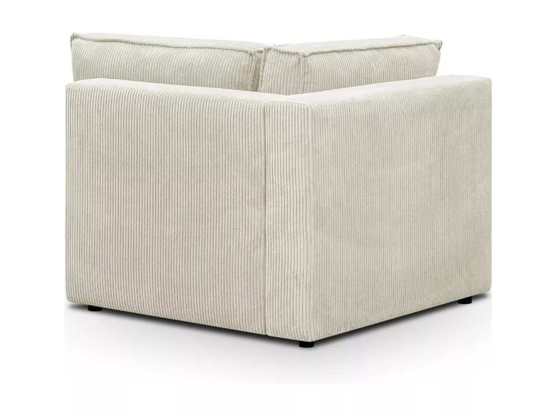 Module d'angle à droite en velours côtelé beige - Harper Mod