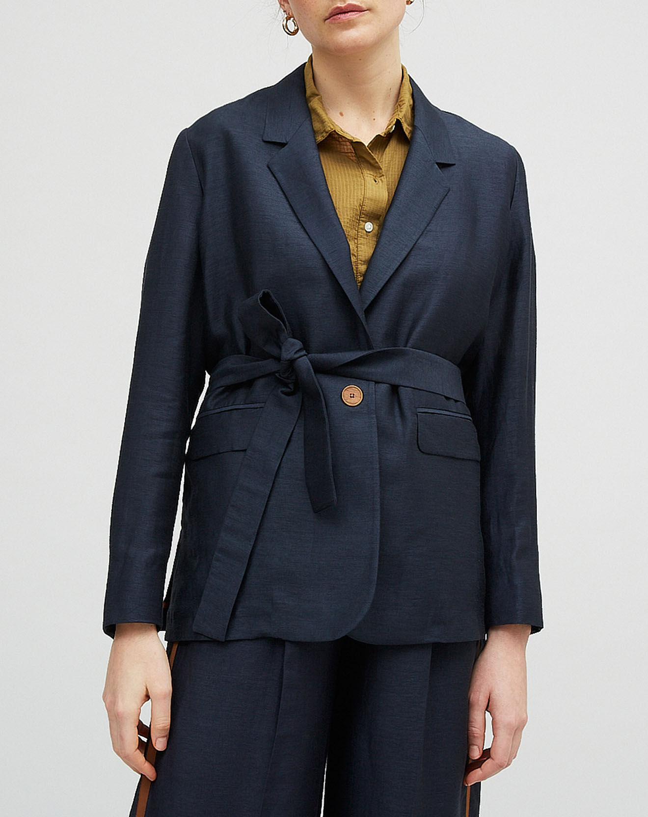 Chloé Stora Veste blazer en Lin mélangé Utopia marine