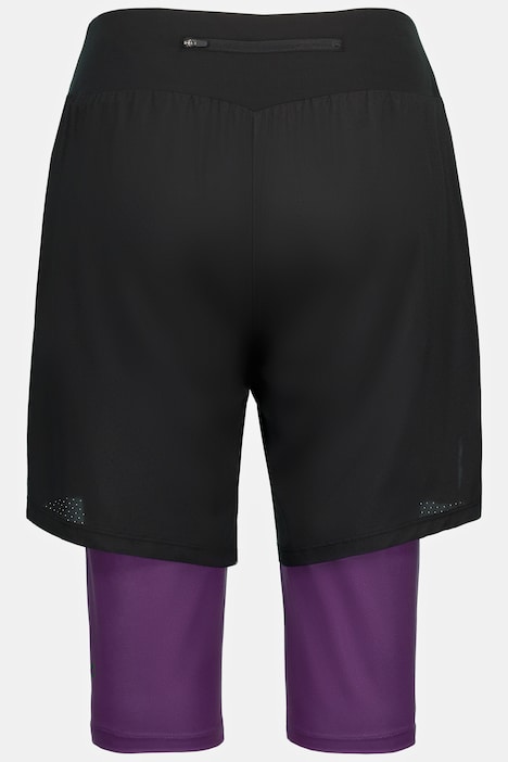 2-in-1-Shorts, Innen-Leggings, Zipptasche