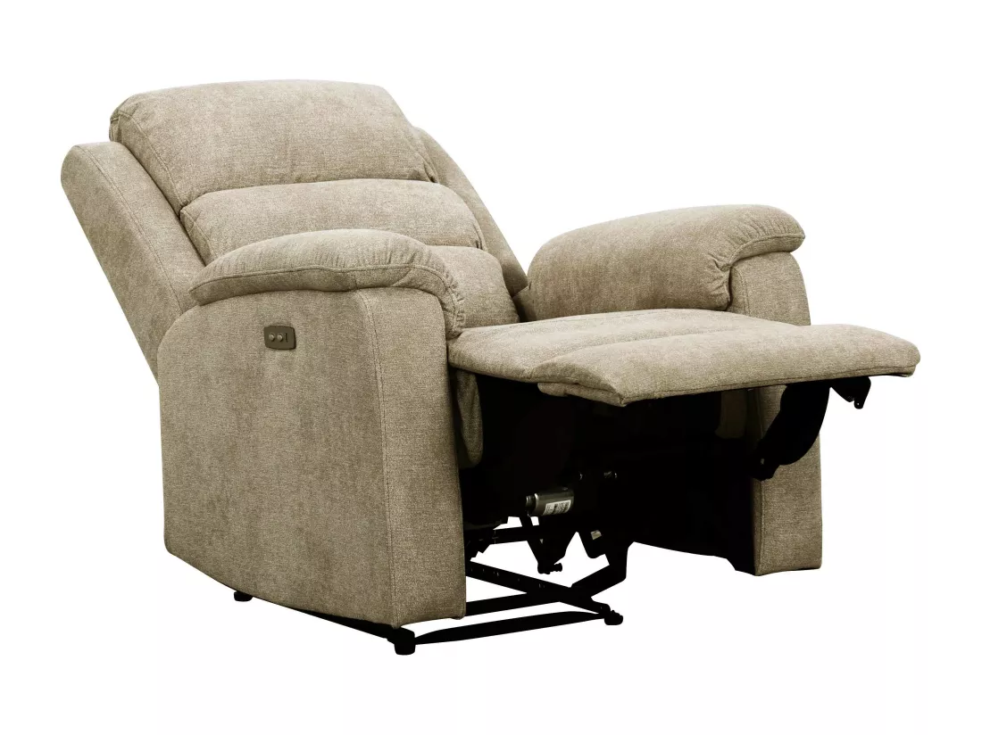 Fauteuil relax électrique en tissu taupe NEVERS