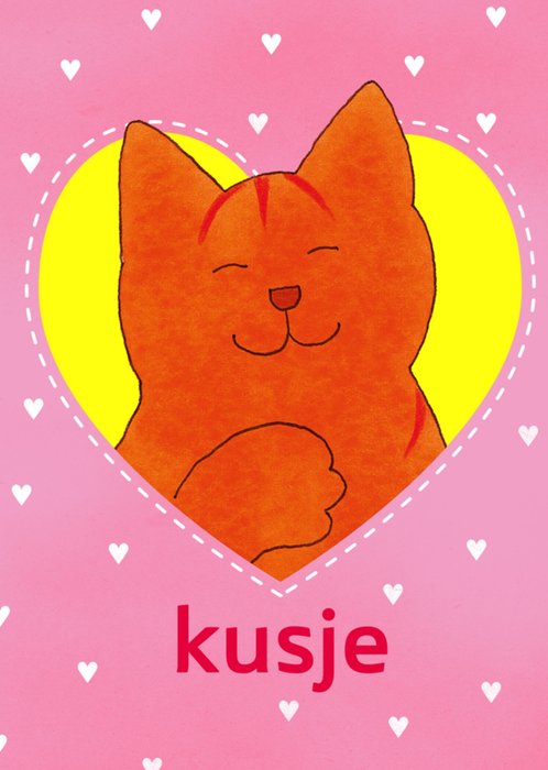 Dikkie Dik | Valentijnskaart | Roze | Hartje | kat